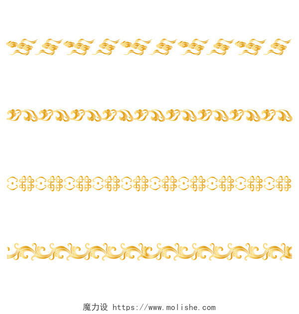 金色古风海报分界线线条装饰矢量元素